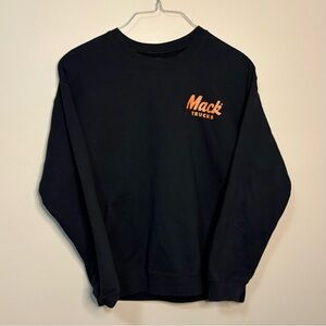 Mack Truck “Mack’s Got It” Black Sweatshirt Men’s Sz L Bulldog Orange Logo